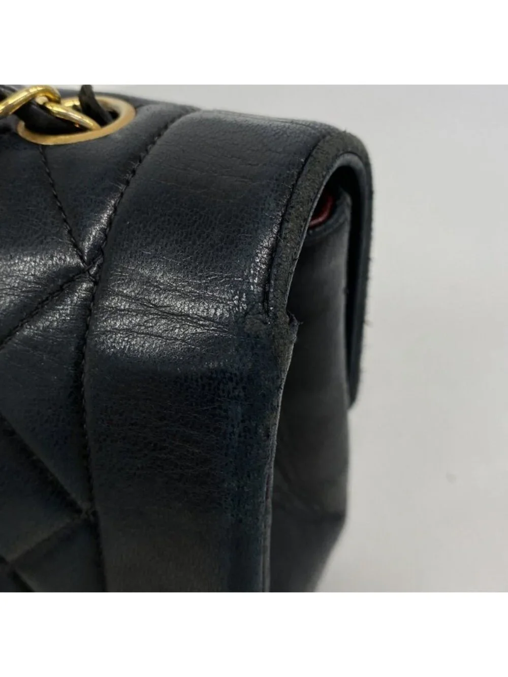 Chanel Shoulder Bag Diana Lambskin Black Gold
